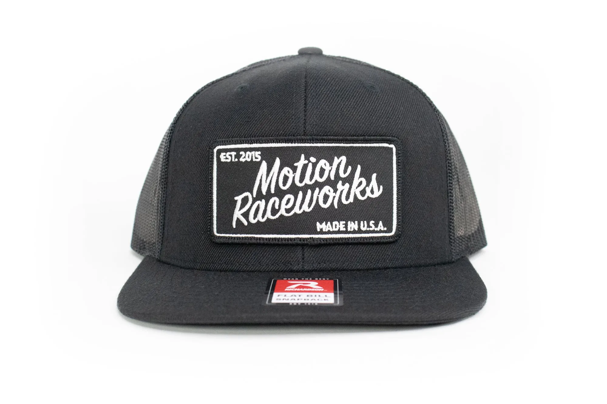 Motion Heritage Flat Bill Hat Black/Black Snapback