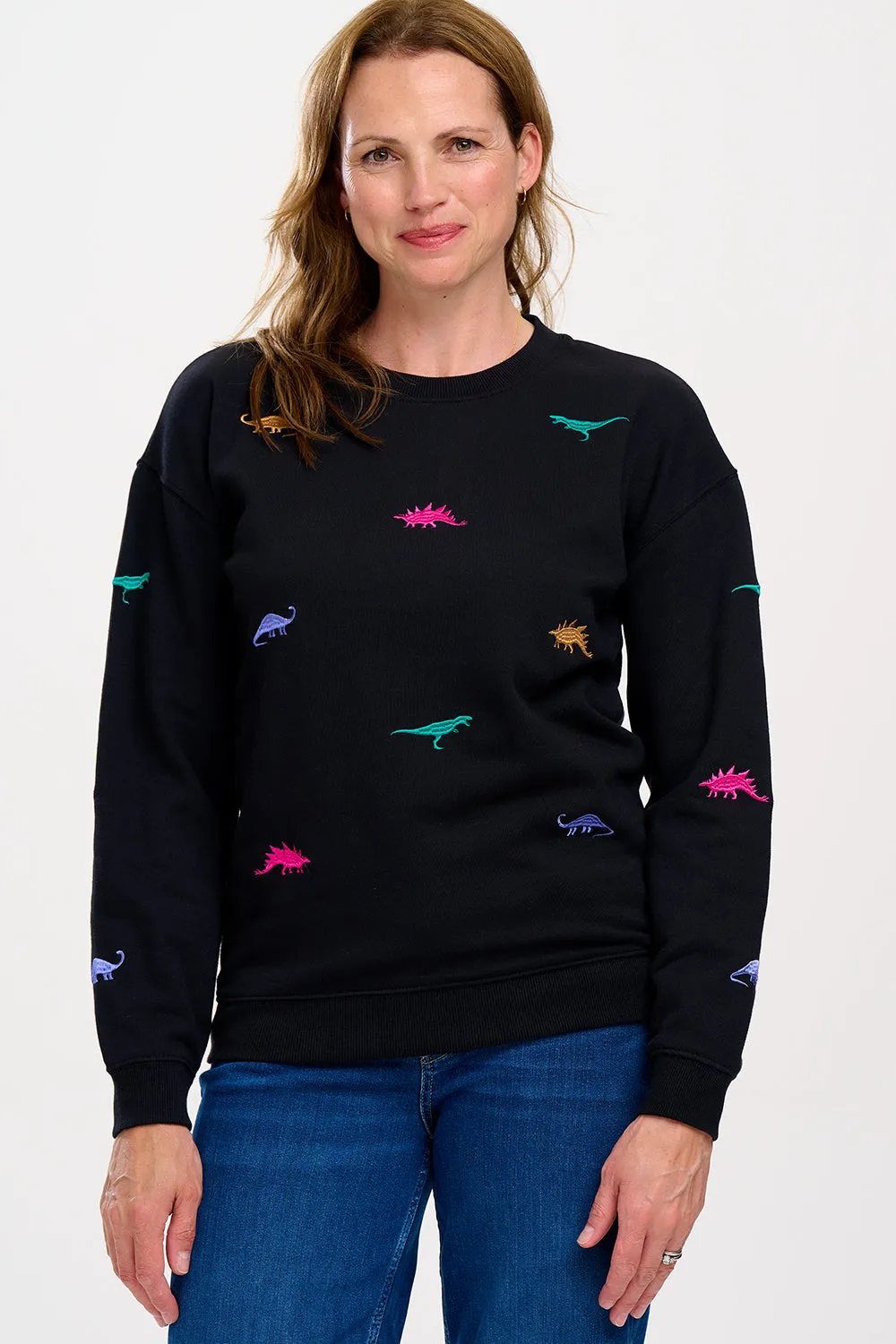 Black Noah Sweatshirt with Dinosaur Print