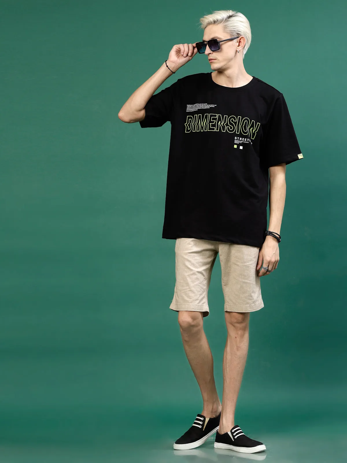 Oversized Typography Cotton Terry T-Shirt