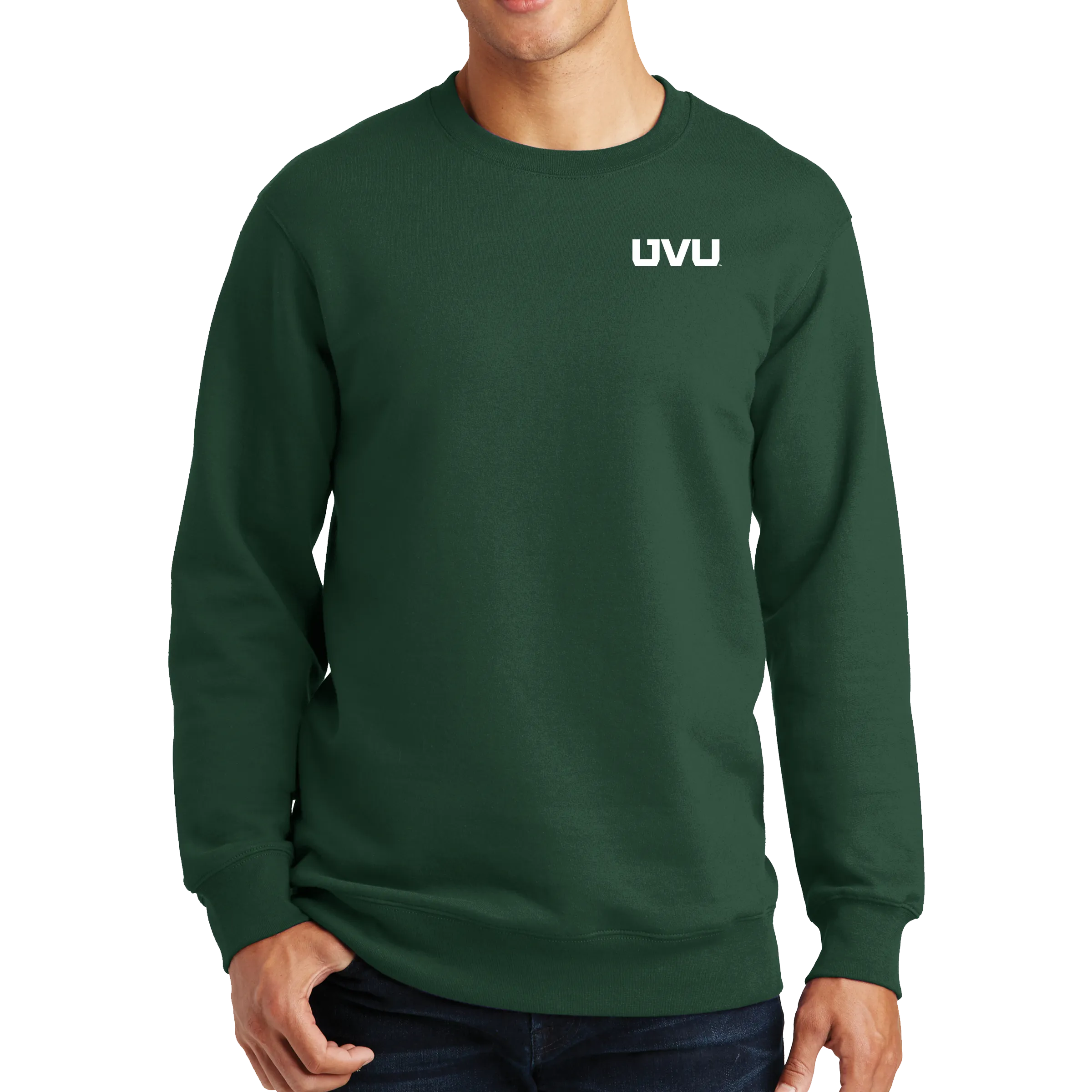 Port & Company Fan Favorite Fleece Crewneck Sweatshirt - UVU Distressed and UVU Mono