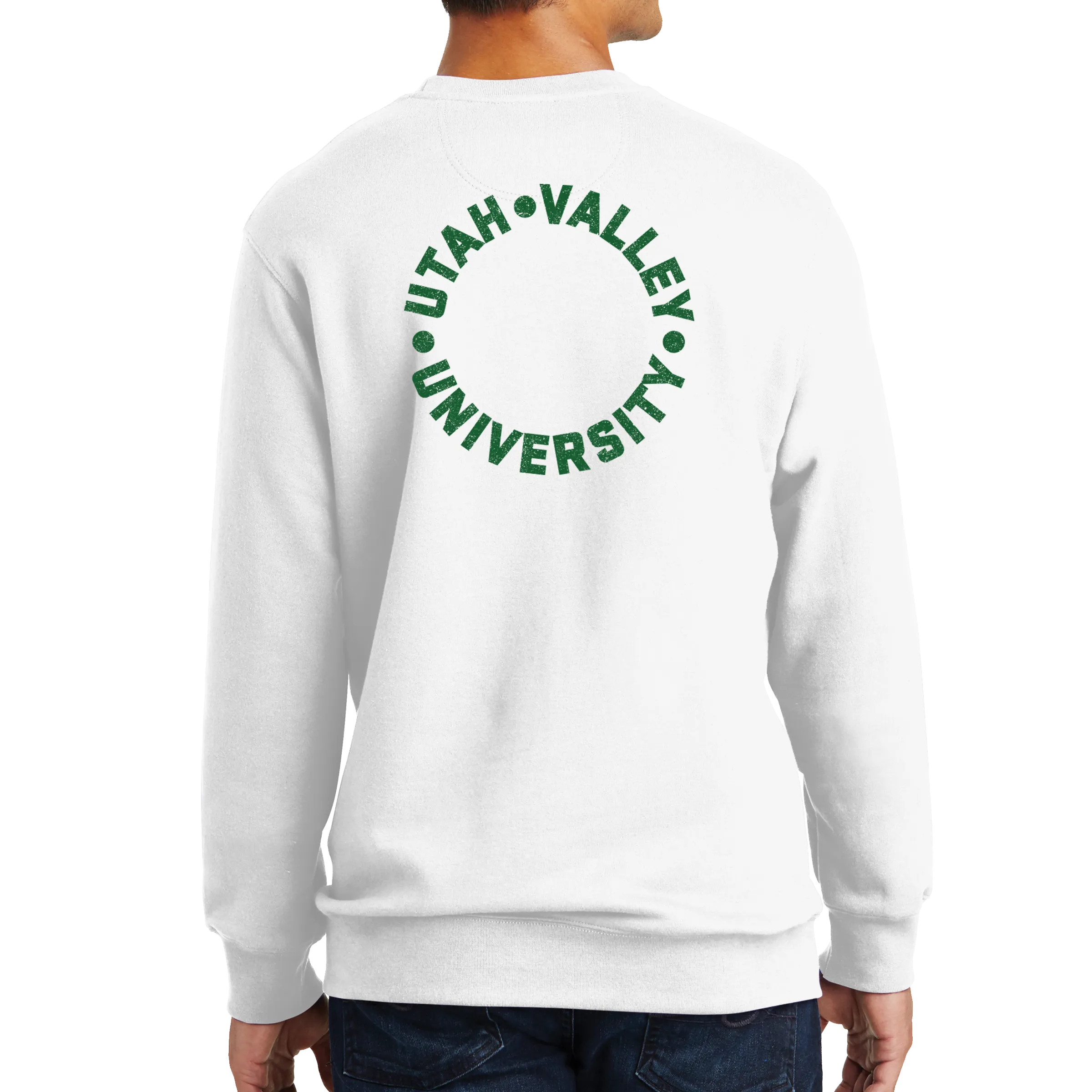 Port & Company Fan Favorite Fleece Crewneck Sweatshirt - UVU Distressed and UVU Mono