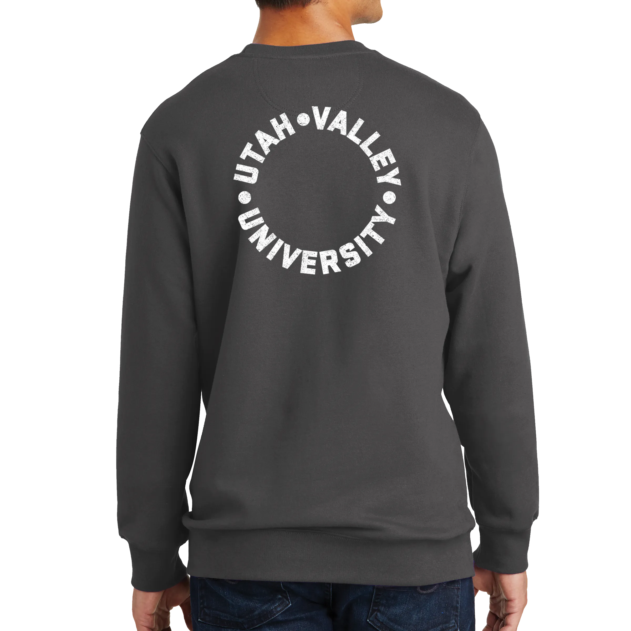 Port & Company Fan Favorite Fleece Crewneck Sweatshirt - UVU Distressed and UVU Mono