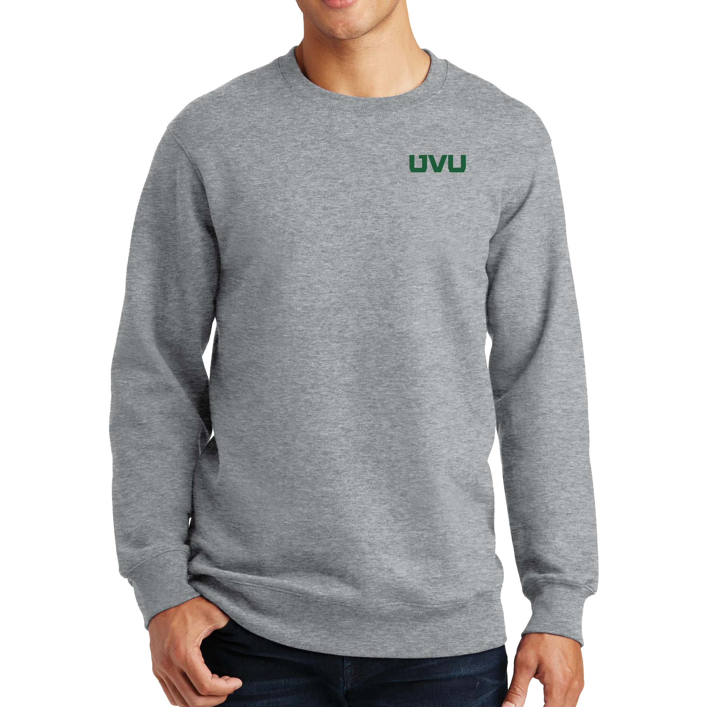 Port & Company Fan Favorite Fleece Crewneck Sweatshirt - UVU Distressed and UVU Mono