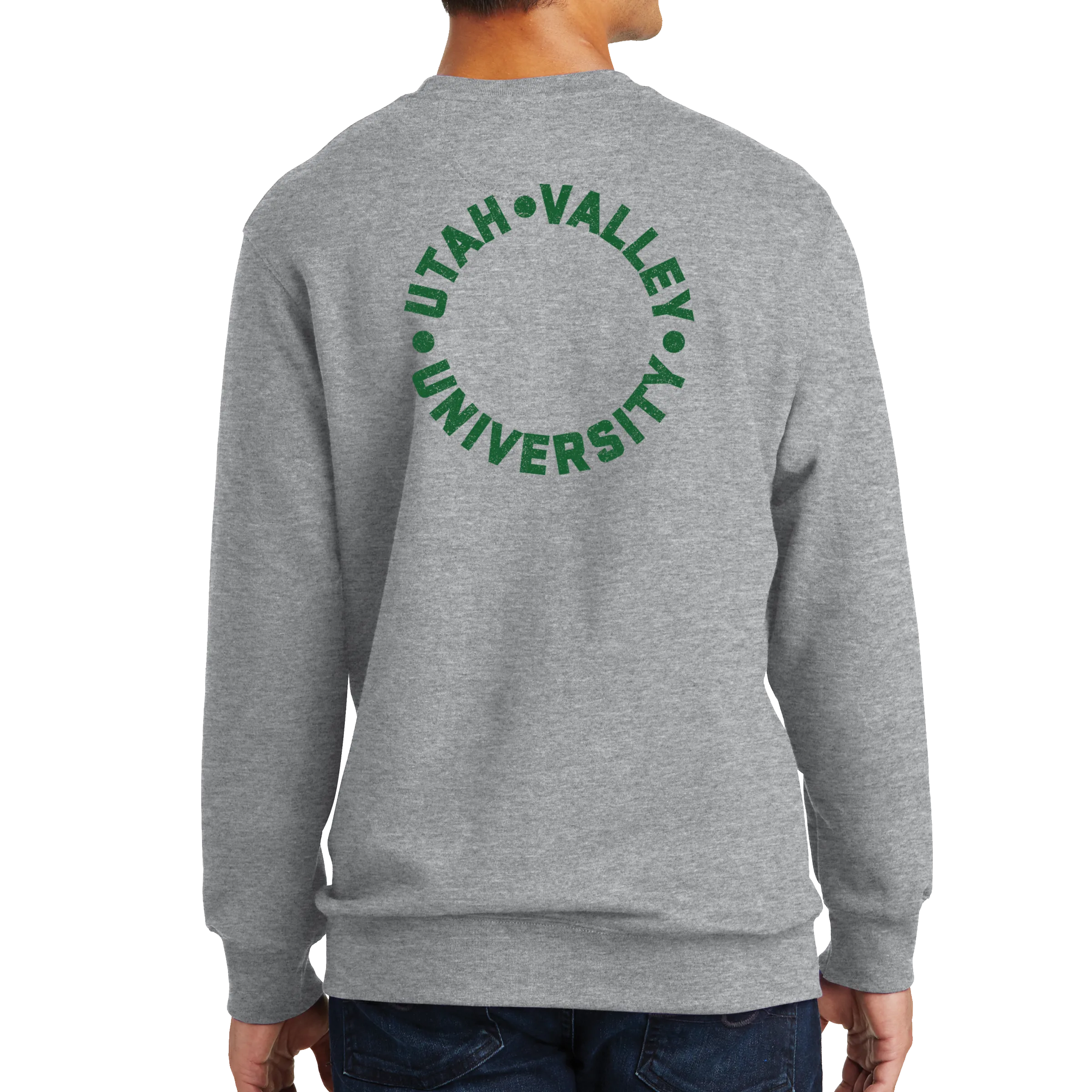 Port & Company Fan Favorite Fleece Crewneck Sweatshirt - UVU Distressed and UVU Mono