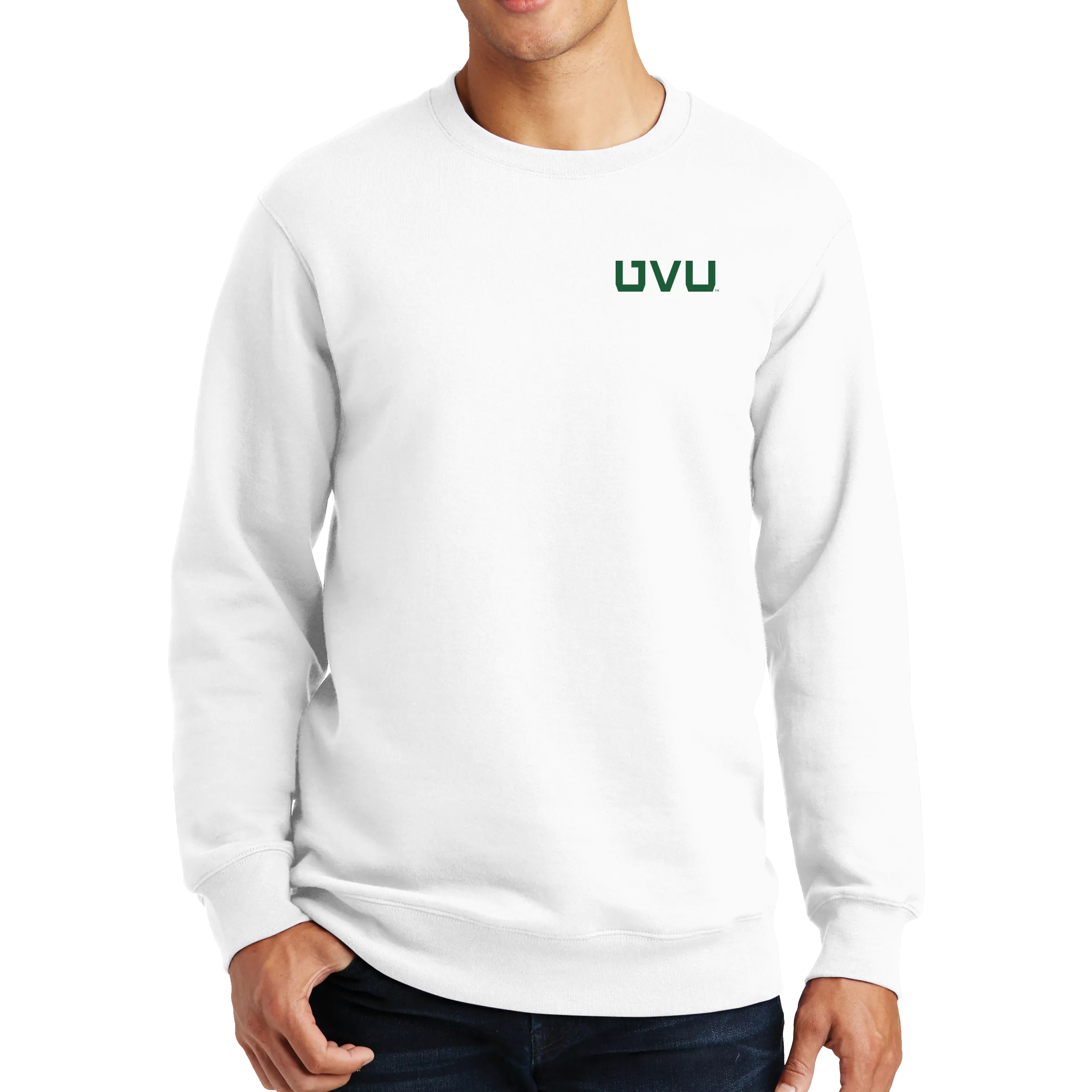 Port & Company Fan Favorite Fleece Crewneck Sweatshirt - UVU Distressed and UVU Mono