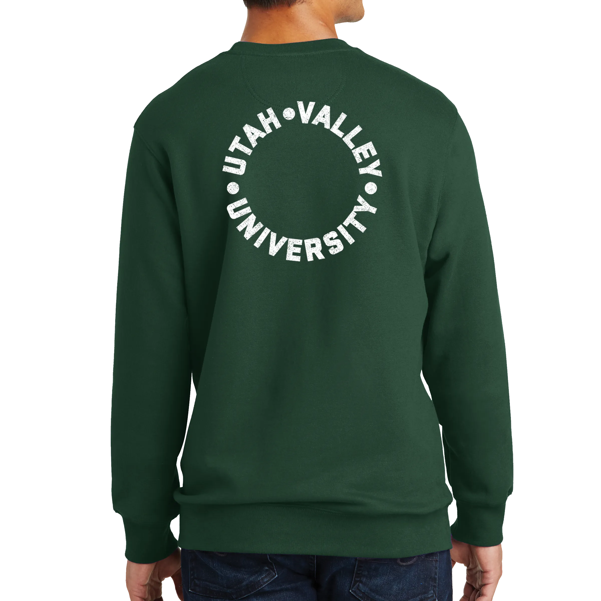 Port & Company Fan Favorite Fleece Crewneck Sweatshirt - UVU Distressed and UVU Mono