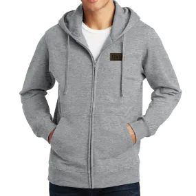 Port & Company Fan Favorite Fleece Full-Zip Hooded Sweatshirt- Pleather Mono Patch