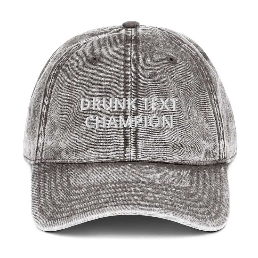 " TEXT CHAMPION" Twill Vintage Cotton Cap