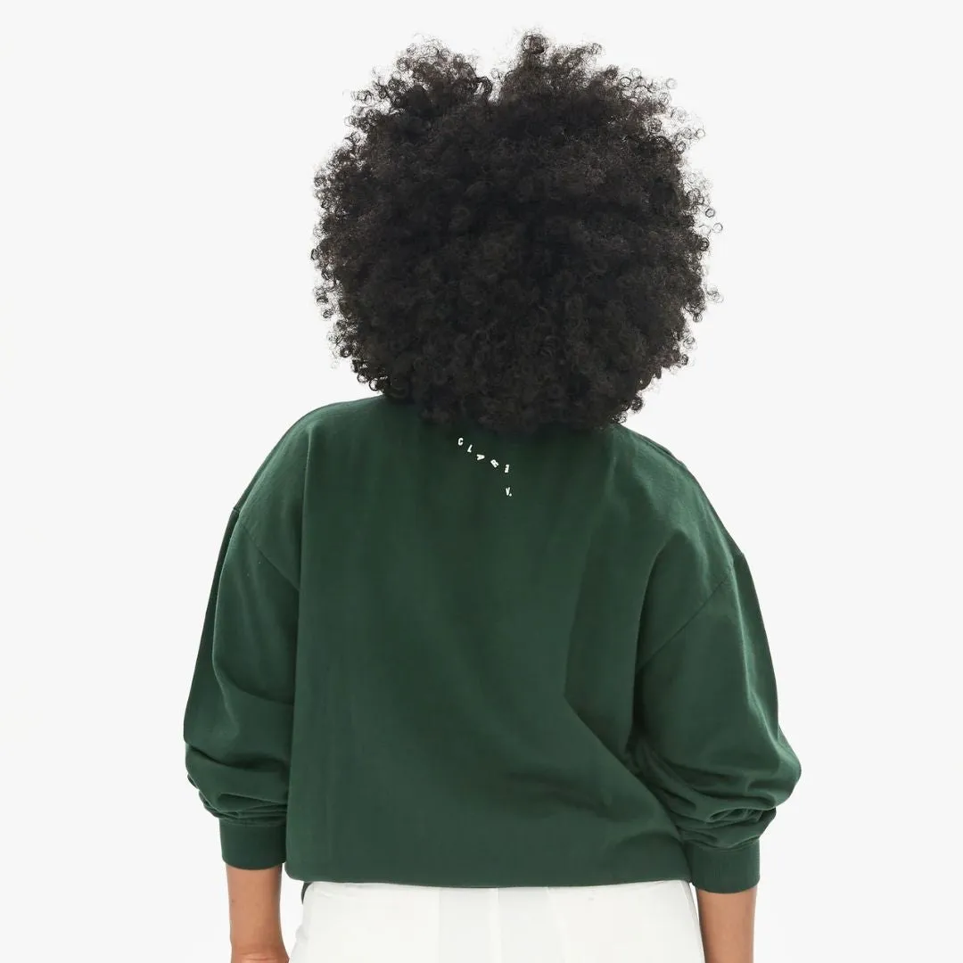 "Oui" Sweatshirt (Forest   Cream)