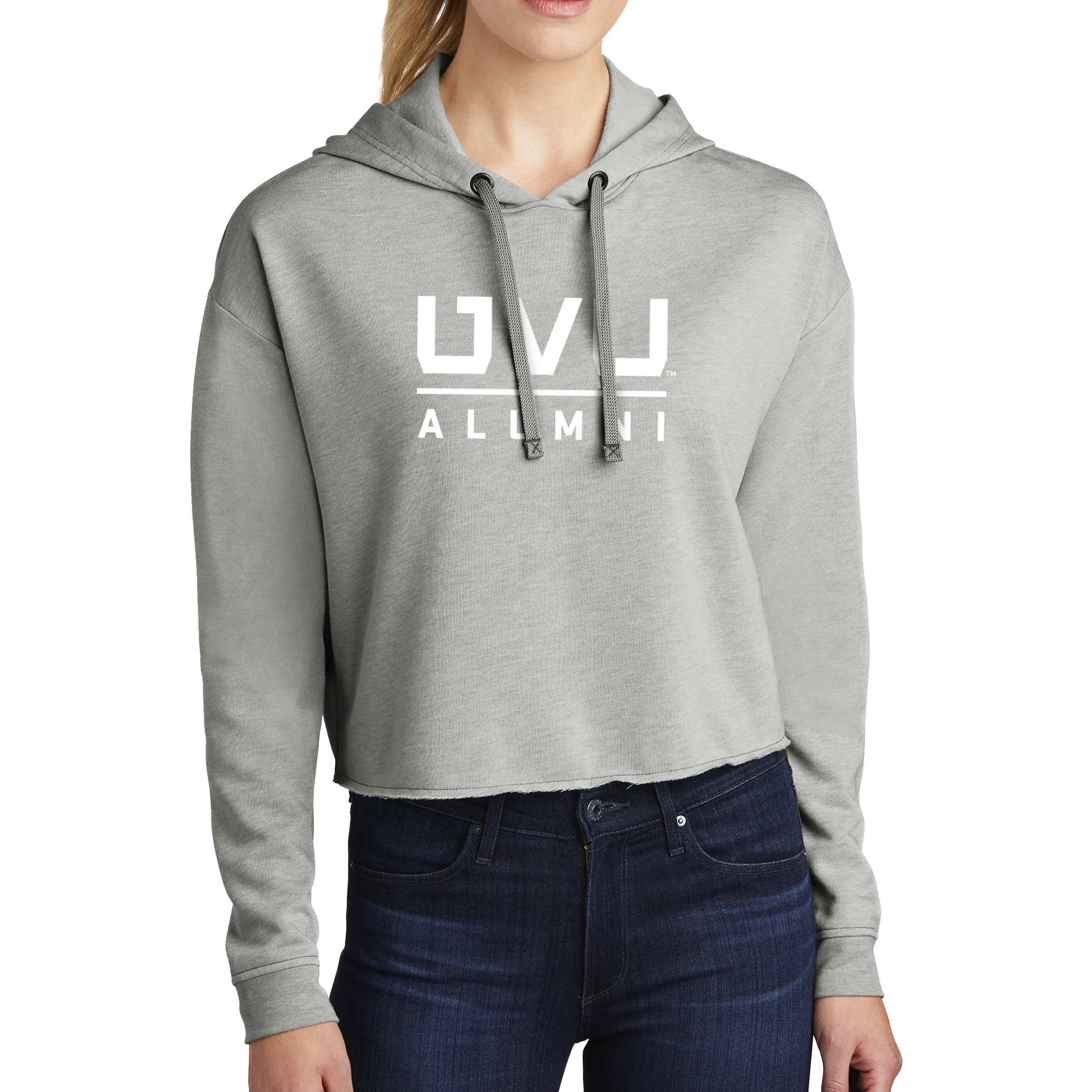 Sport-Tek Ladies PosiCharge Tri-Blend Wicking Fleece Crop Hooded Pullover - UVU Alumni