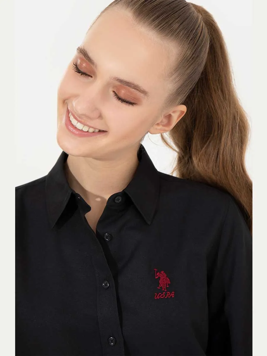 USPA Shirt Women Black VR046 USSHW033 Slim US Polo Assn.