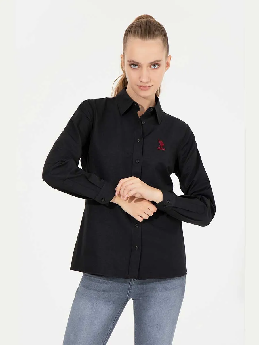 USPA Shirt Women Black VR046 USSHW033 Slim US Polo Assn.