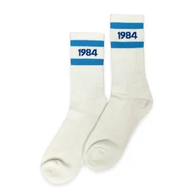 Vice 84 'Runner' Stripe Socks - Cream / White