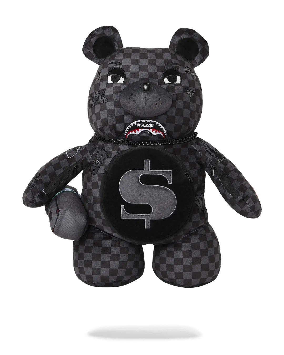 'WHAT THE BEEP' SHARK MONEYBEAR TEDDYBEAR BACKPACK