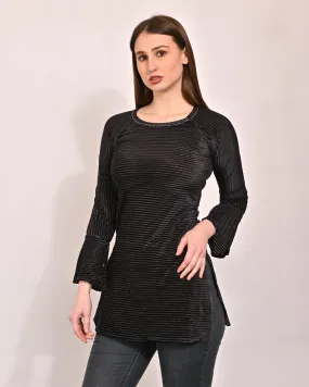 Women Black Long Sleeve Top