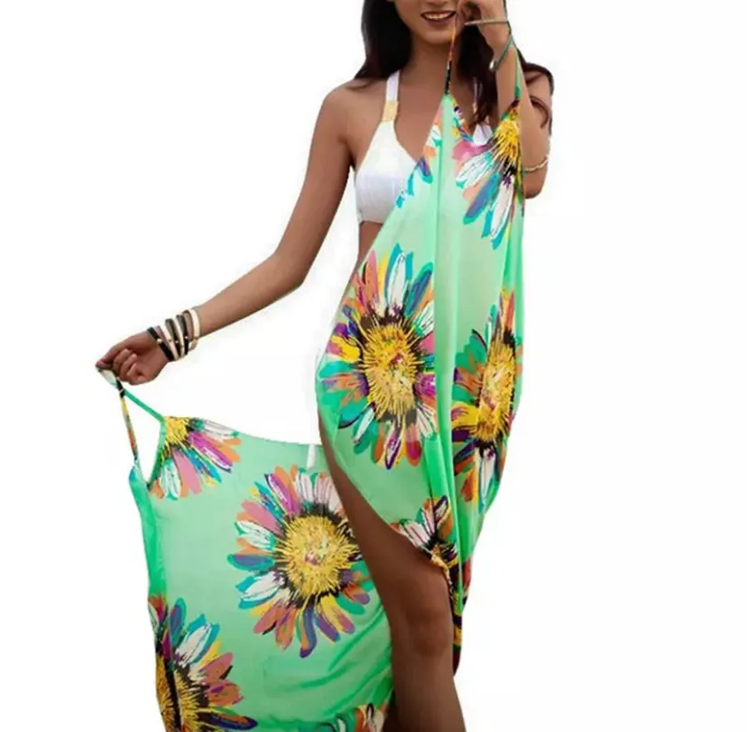 WOMEN COLORFUL BEACH COVER UP DRESS