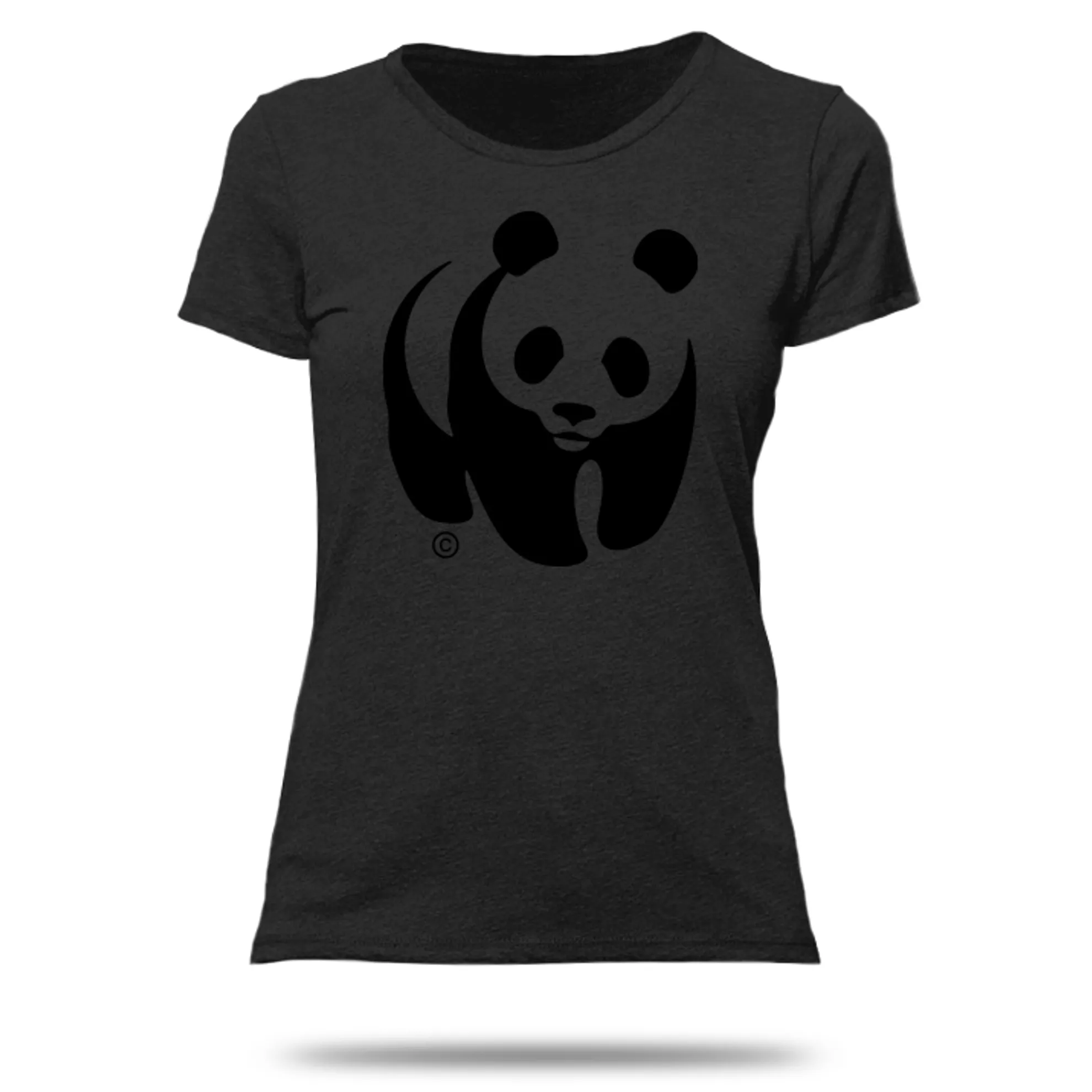 Women's black panda t-shirt