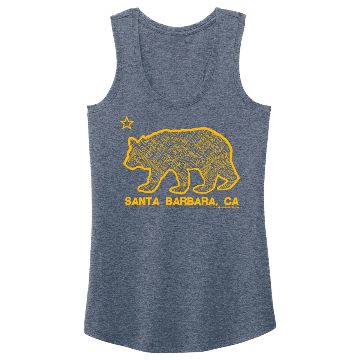 Women's Santa Barbara Bear Map Tank Top